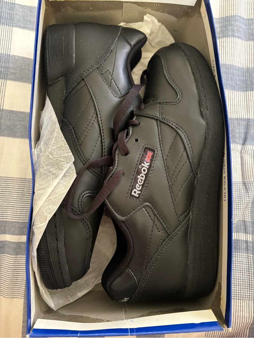 Reebok Men's All-Black Leather Low-Top Sneakers